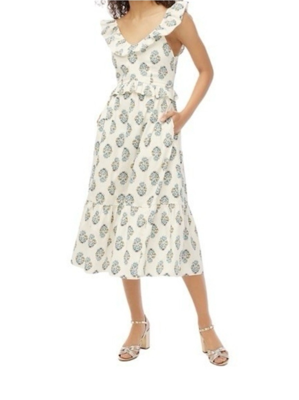 J. Crew Factory Ruffle Maxi Dress. Sz: 6